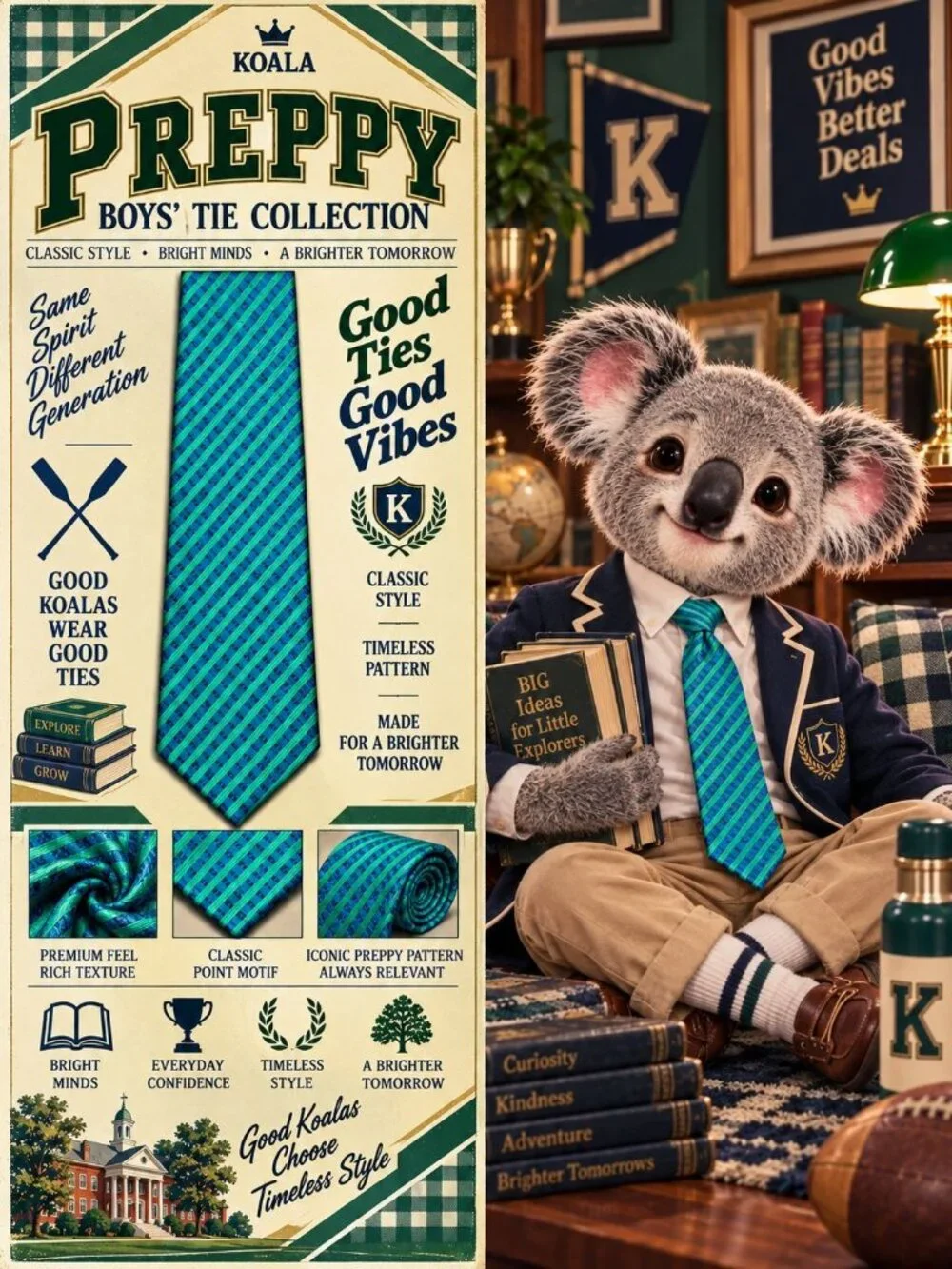 Johnson Brothers Kids Zipper Necktie Blue Green Stripe Pre Tied Adjustable